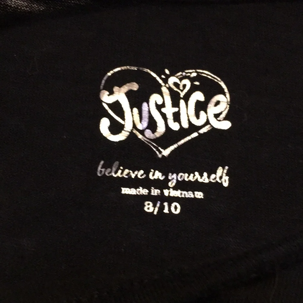Justice girl’s long sleeve shirt.  Size 8/10. Sequins.  Black.  Blue. Wh… - Picture 4 of 5
